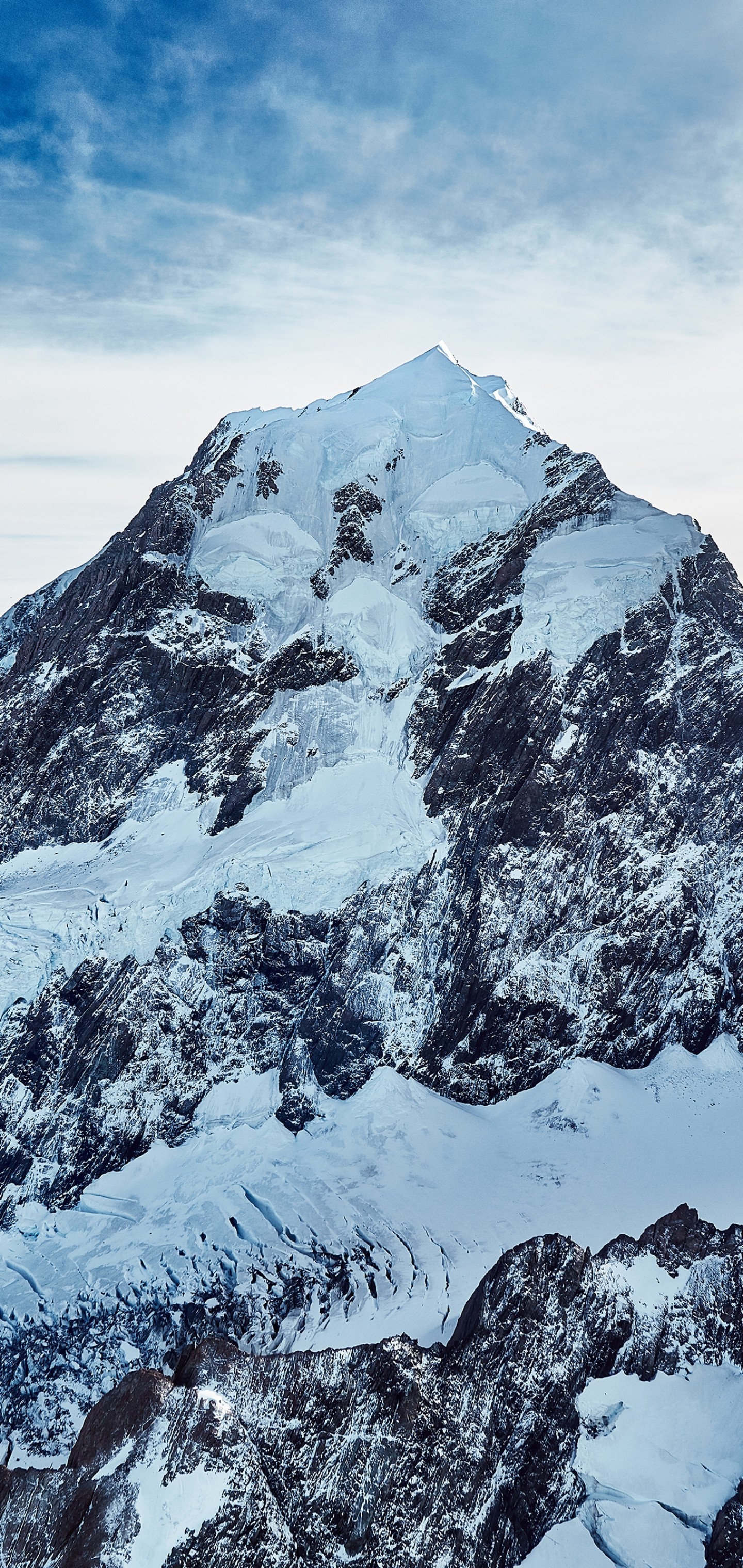 石山，大雪覆盖的山脉风景手机壁纸