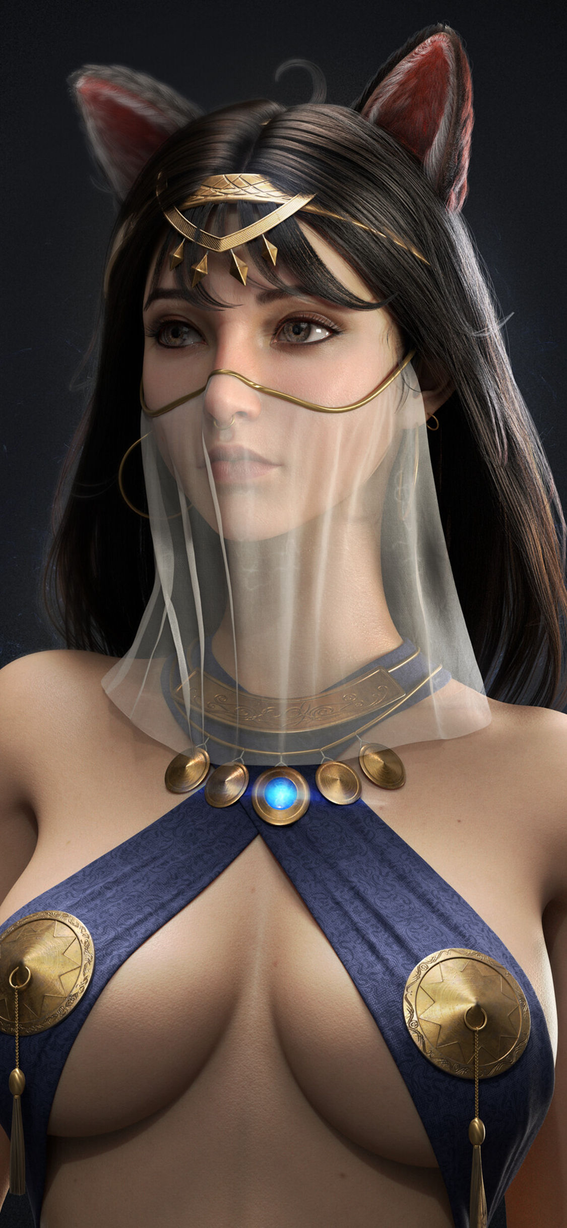 古埃及性感美女3D人物肖像效果图片手机壁纸