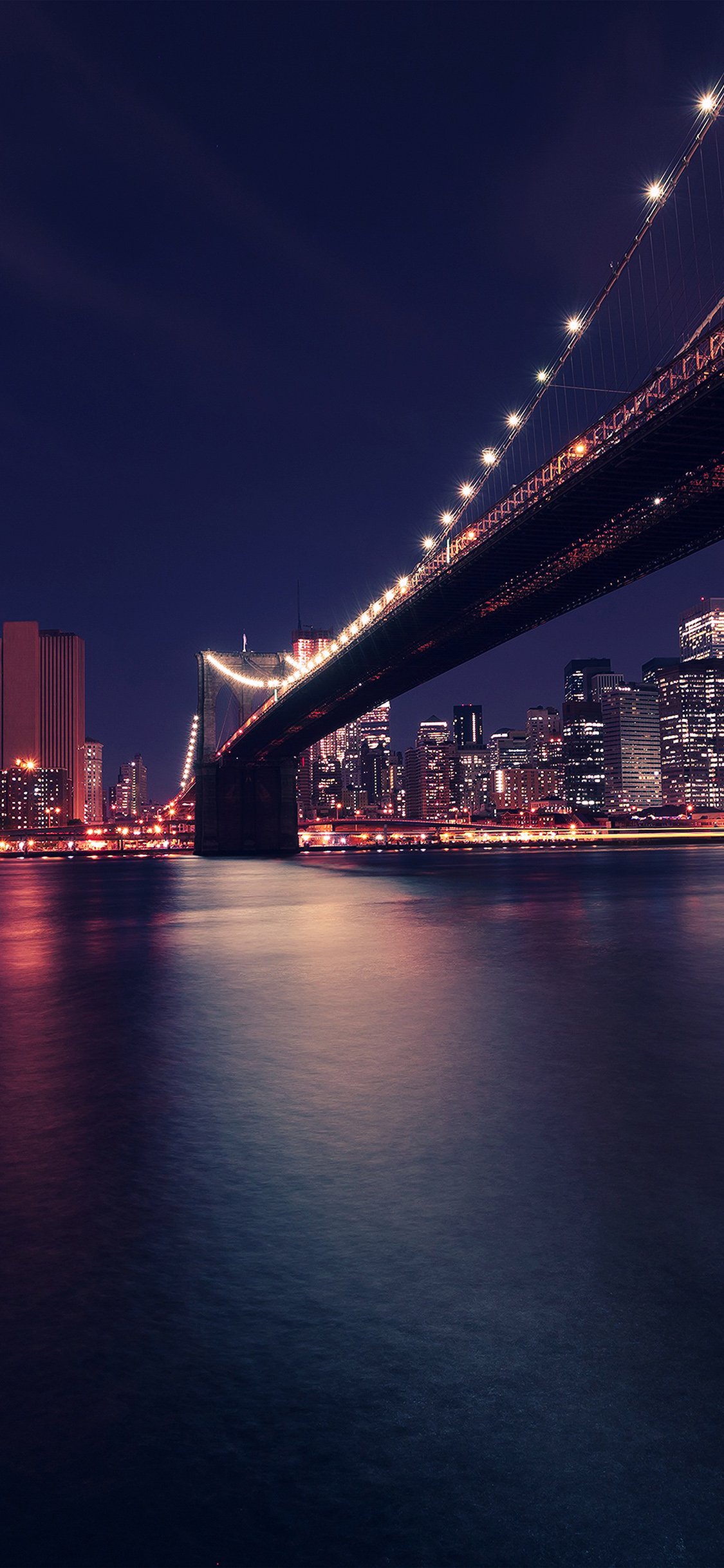 繁华城市的跨海大桥灯光夜景手机壁纸