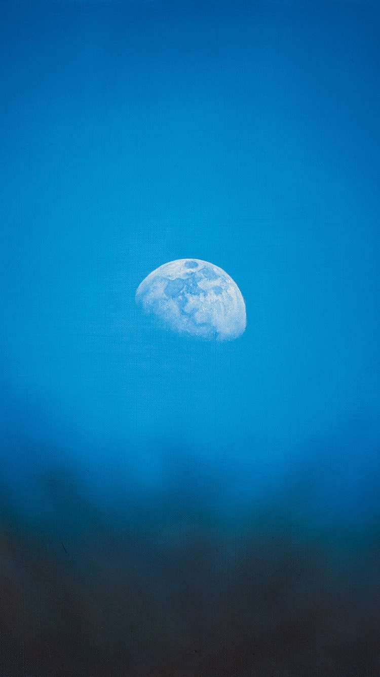 某一刻的蓝天月亮