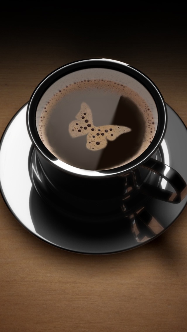 蝴蝶在咖啡杯