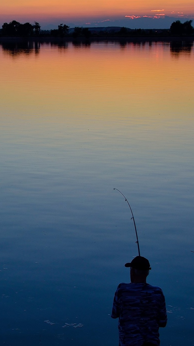 日落湖钓鱼