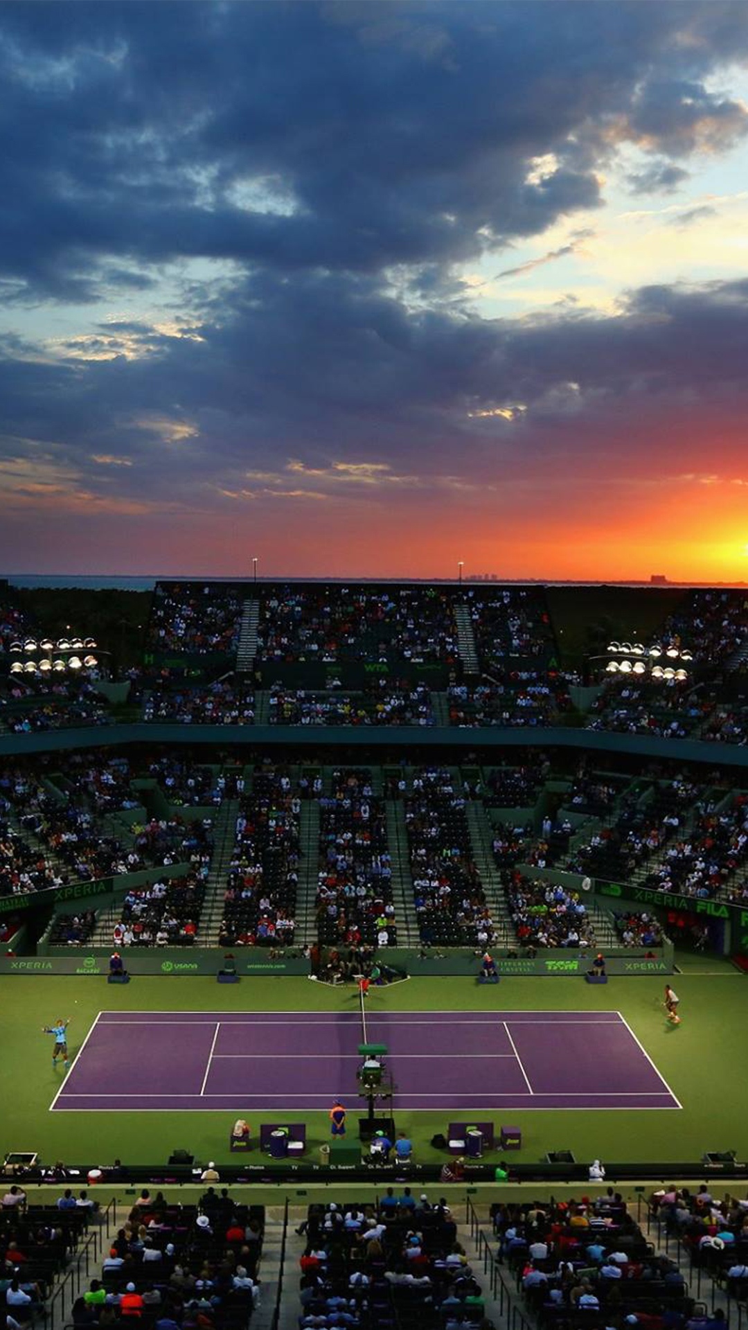 日落迈阿密公开网球场