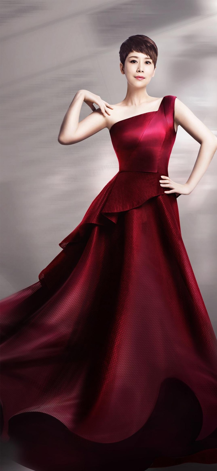 海清华美红裙时尚写真