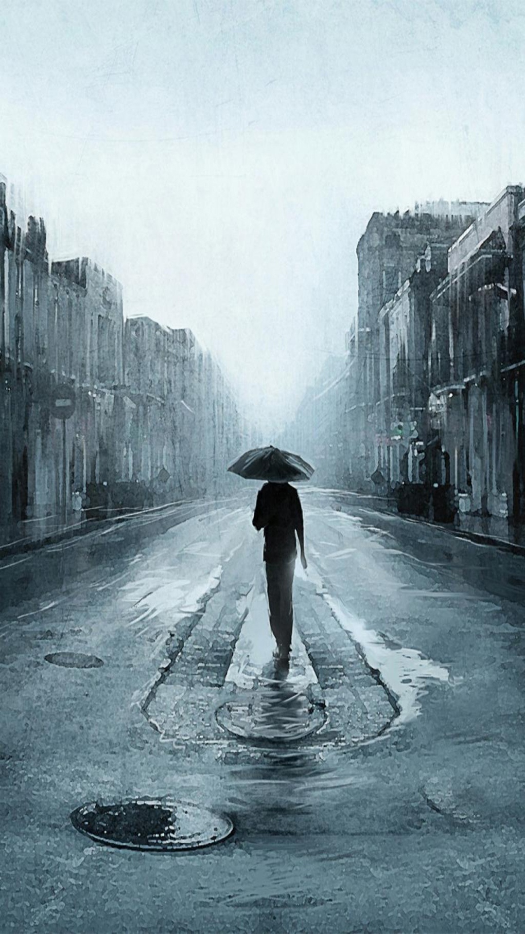 雨灰色街道
