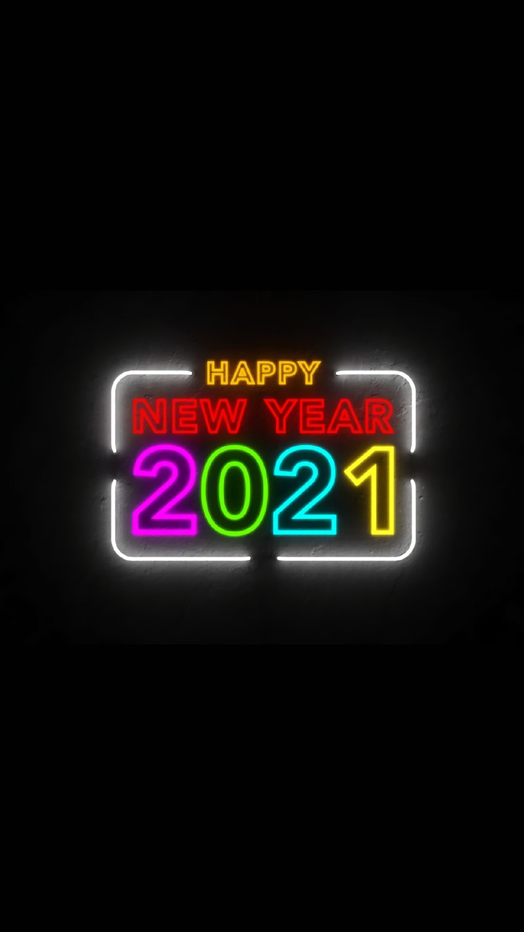 2021新年数字霓虹电灯背景图