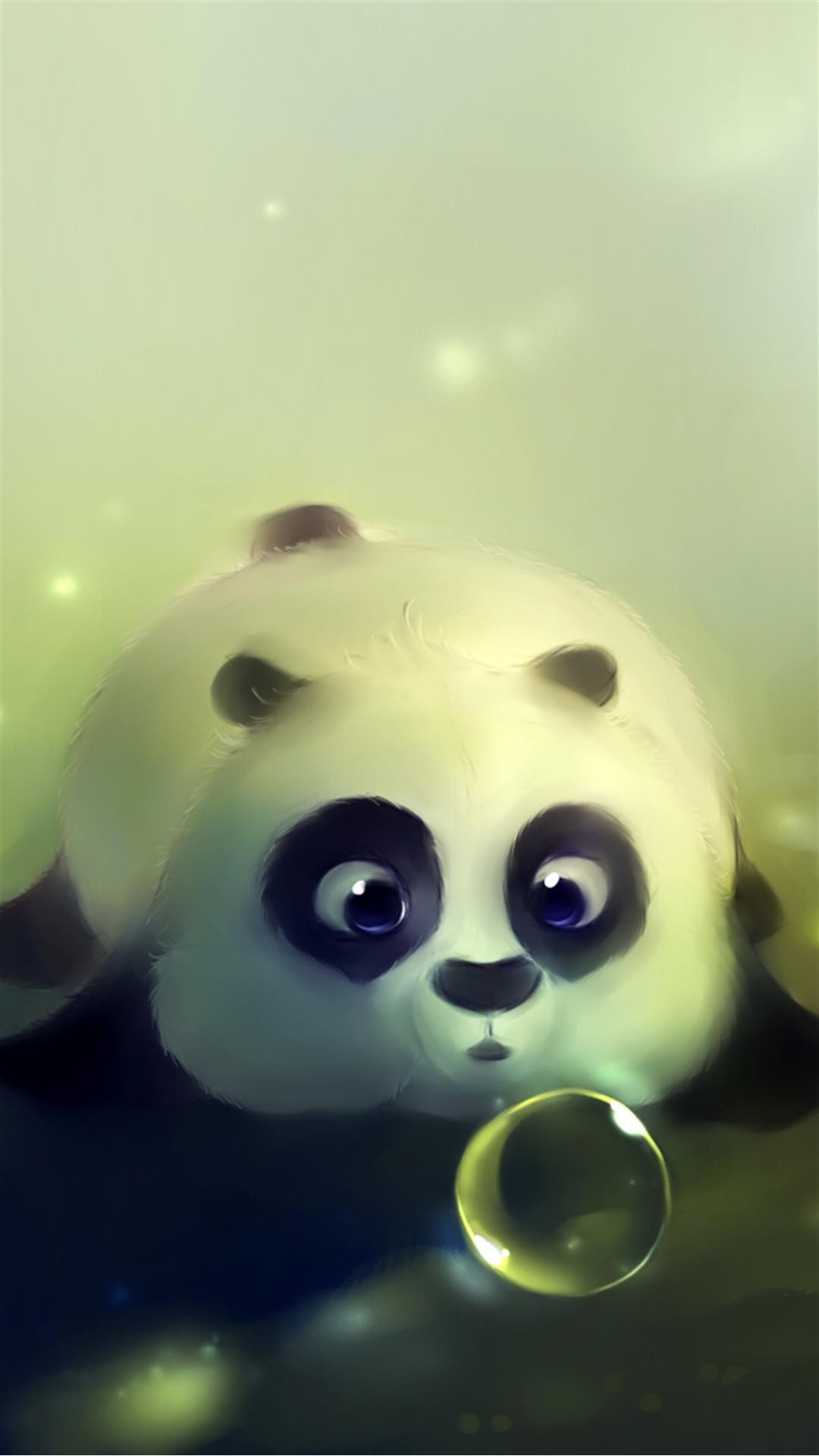 可爱的熊猫吹泡泡