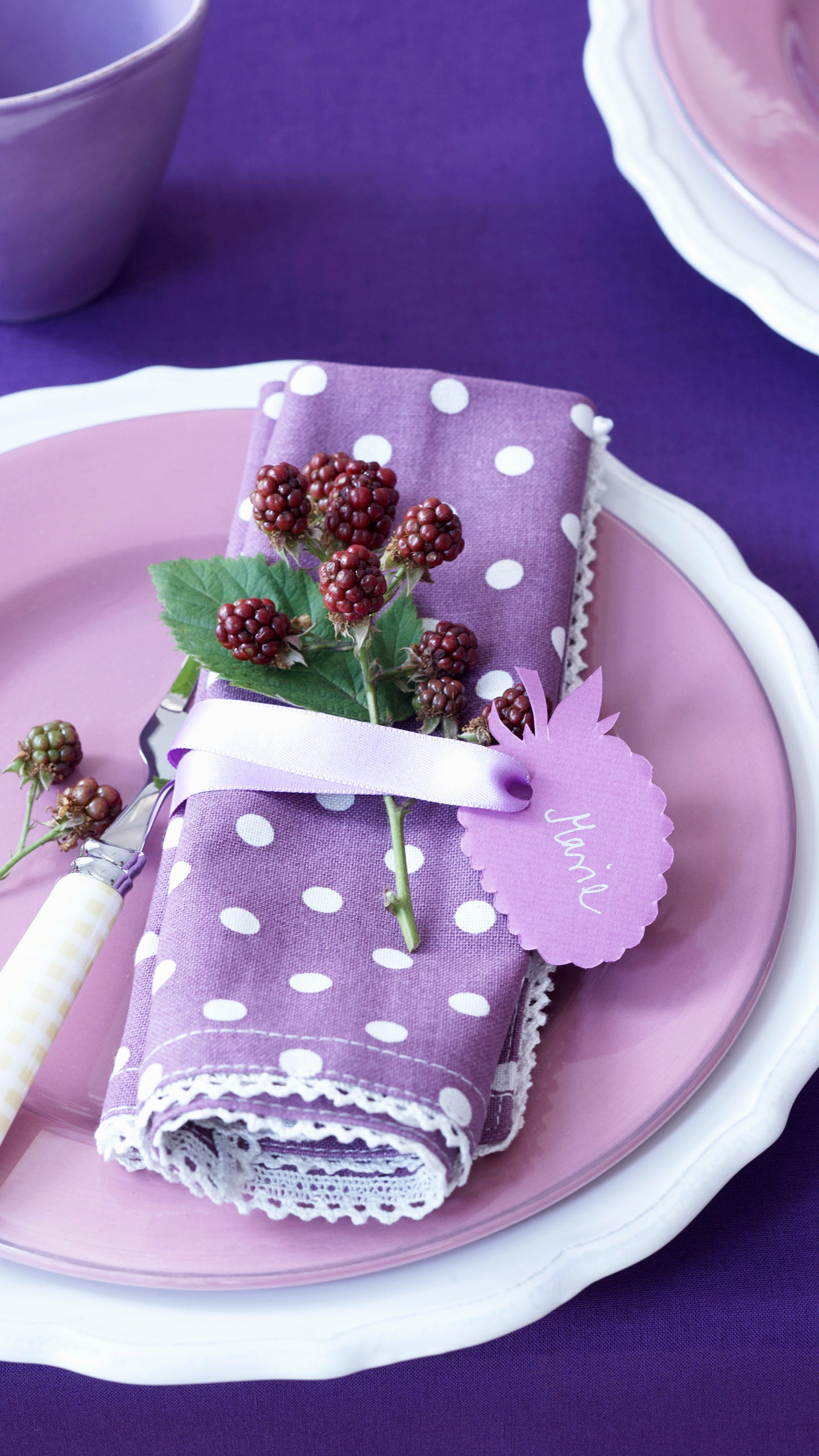 紫色餐具
