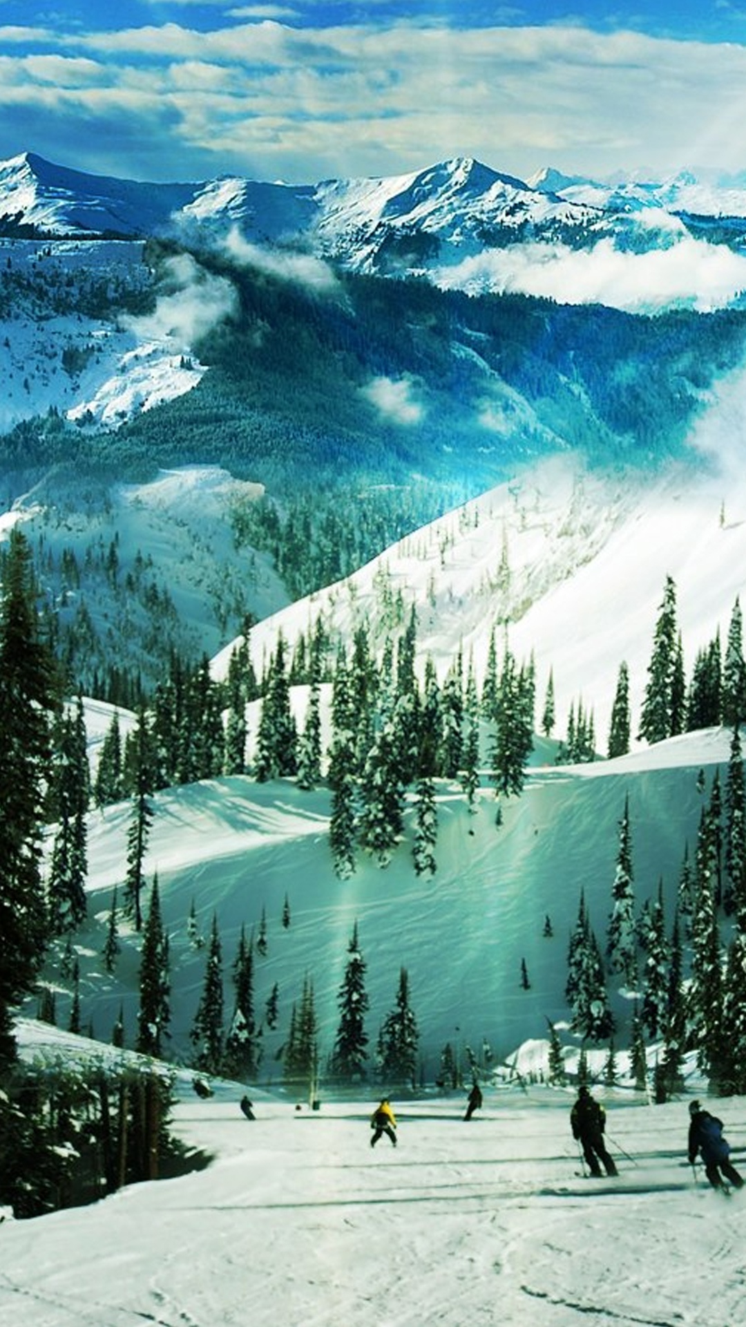 滑雪坡天堂冬季景观