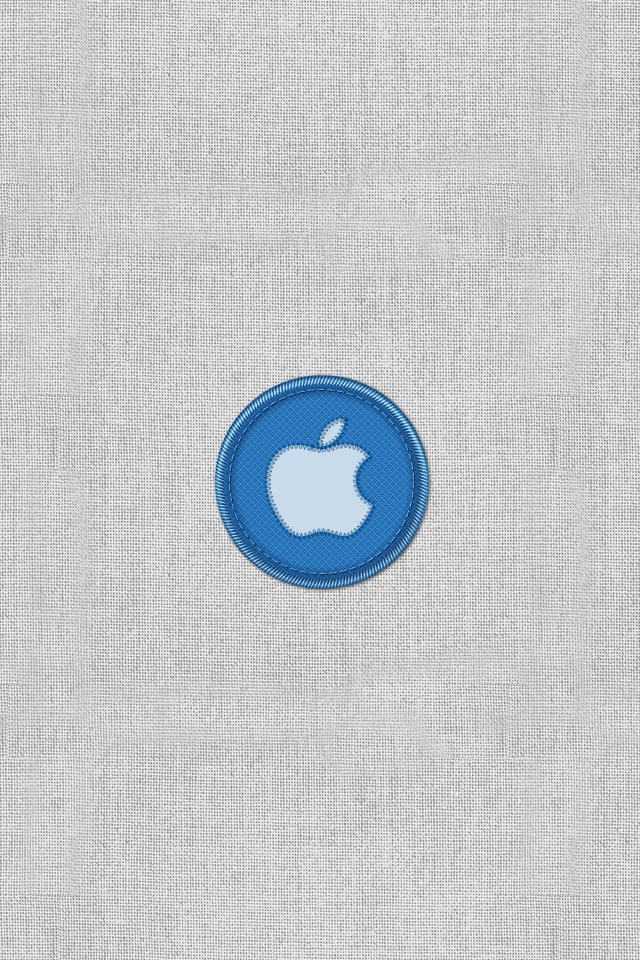 灰白色织布上的苹果徽标