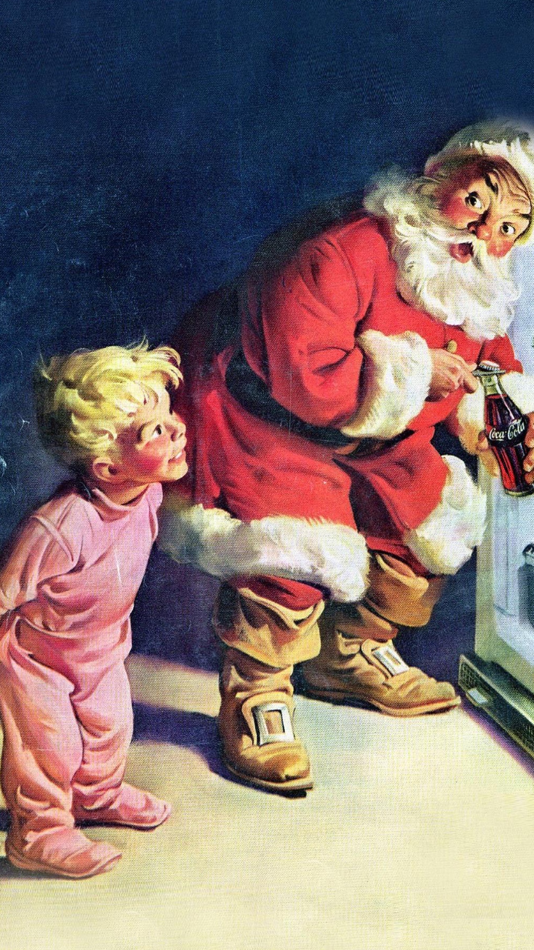 圣诞老人可口可乐冰箱