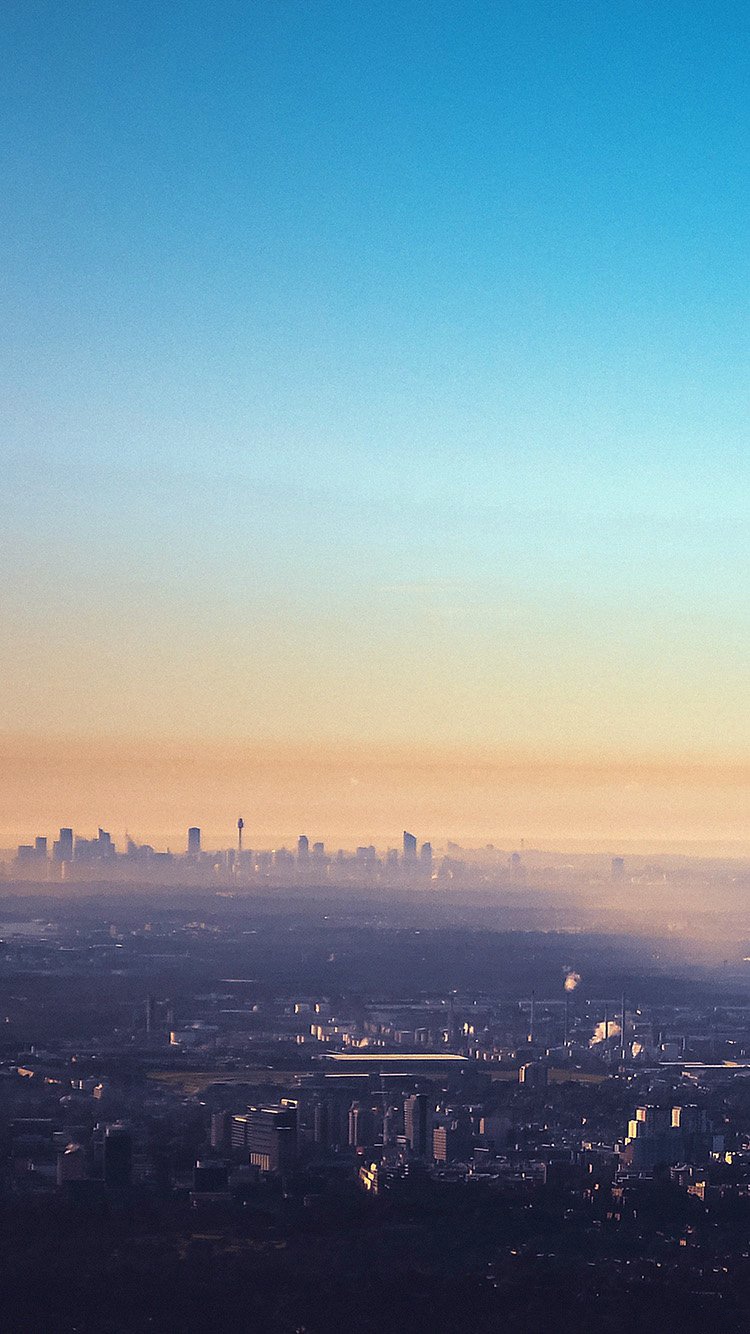 晨雾覆盖在城市iPhone 6壁纸