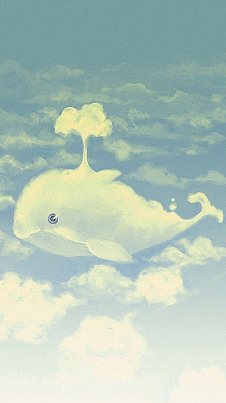 唯美可爱海豚云彩