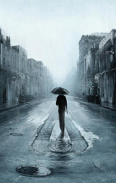 雨灰色街道