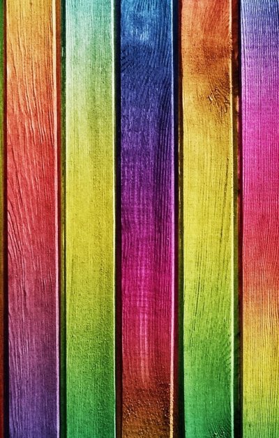彩虹彩色木板