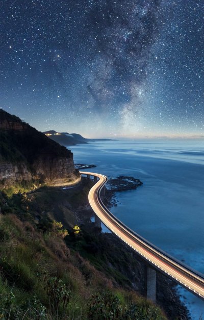 澳大利亚海崖大桥唯美夜空