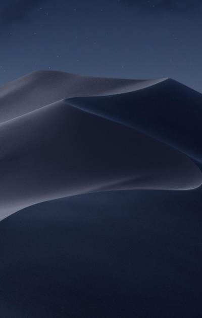 苹果MacOS Mojave 黑夜沙漠风景1125x2438手机壁纸