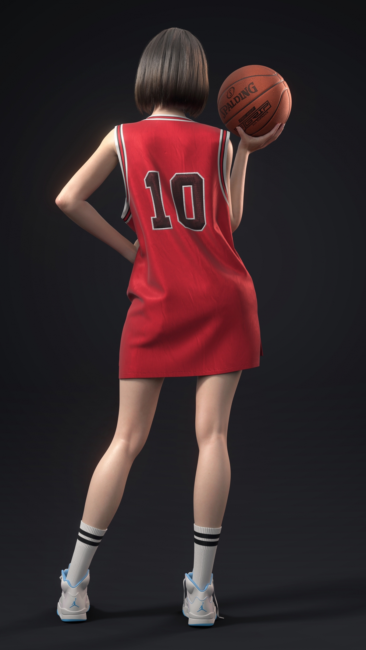 3D美女 背影 灌篮高手 卢静赤木晴子 球服 篮球4k手机桌面壁纸