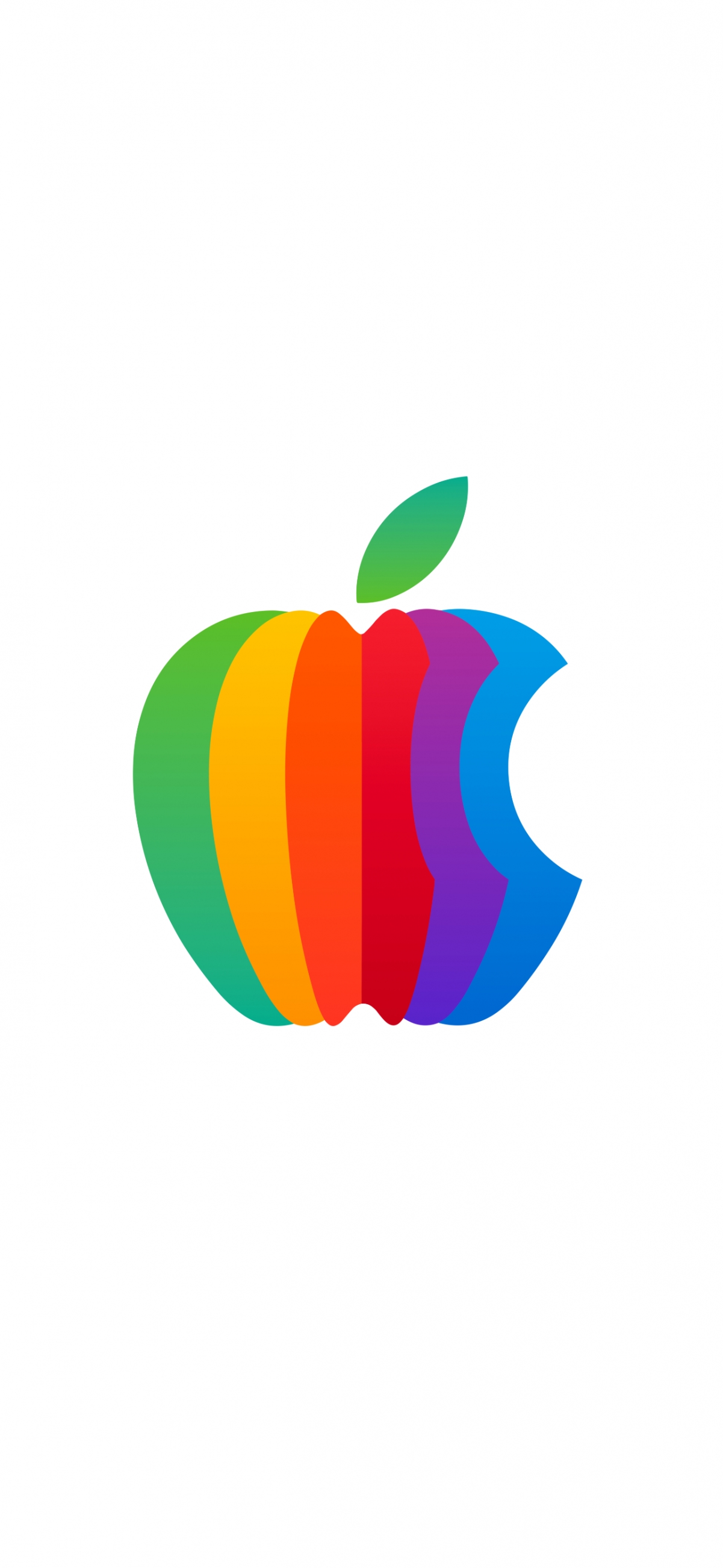 Apple彩色Logo 白色背景 苹果手机壁纸
