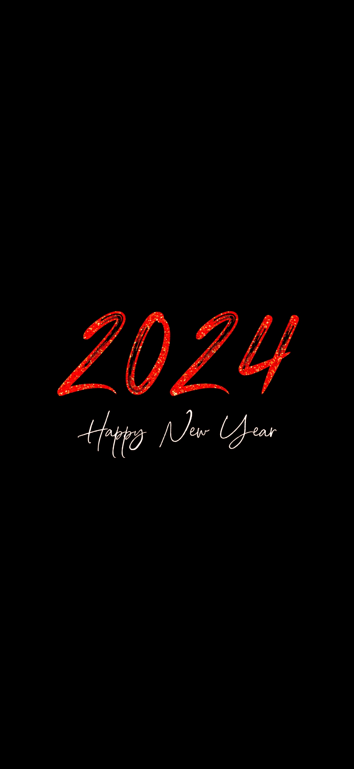 金红色2024新年快乐艺术字体8k手机壁纸图片