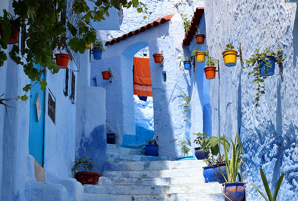 萧安,充满诗情画意的摩洛哥蓝色的小镇1